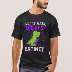 Epilepsy Extinct Dinosaur Purple Ribbon Awareness T-Shirt