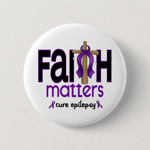Epilepsy Faith Matters Cross 1 6 Cm Round Badge