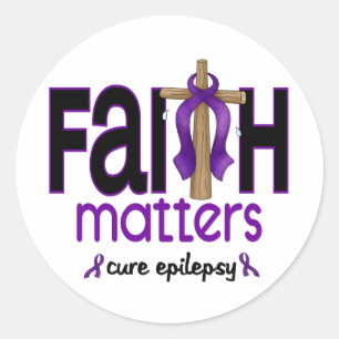 Epilepsy Faith Matters Cross 1 Classic Round Sticker