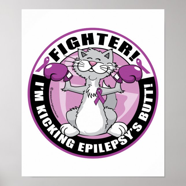 Epilepsy Fighter Cat Poster (Front)