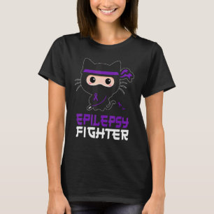 Epilepsy Fighter Ninja Kitty Cat Epileptic Aware T-Shirt