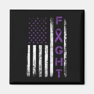 Epilepsy Fighter USA Flag - Fight Epilepsy Awarene Magnet