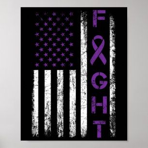 Epilepsy Fighter USA Flag - Fight Epilepsy Awarene Poster