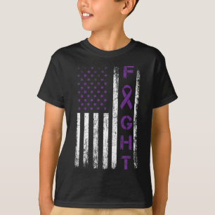 Epilepsy Fighter USA Flag - Fight Epilepsy Awarene T-Shirt