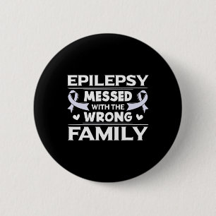 Epilepsy Gift Lavender Awareness Ribbon 6 Cm Round Badge