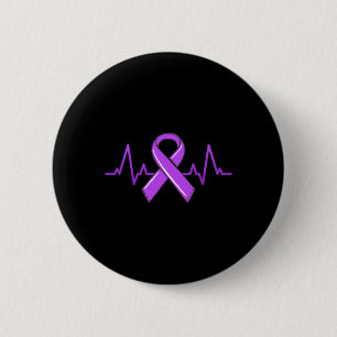 Epilepsy Heartbeat Tea Moms Purple Ribbon Awarenes 6 Cm Round Badge