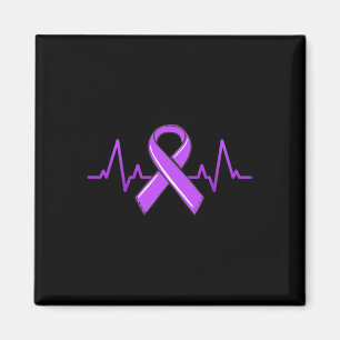 Epilepsy Heartbeat Tea Moms Purple Ribbon Awarenes Magnet