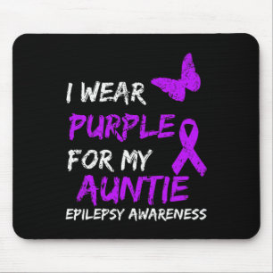 Epilepsy I Wear Purple For My Auntie Ribbon 1 Mouse Pad