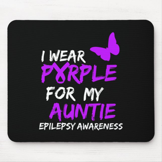 Epilepsy I Wear Purple For My Auntie Ribbon  Mouse Pad (Front)
