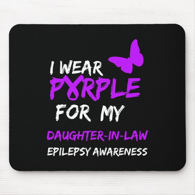 Epilepsy I Wear Purple For My Daughter-In-Law Ribb Mouse Pad (Front)