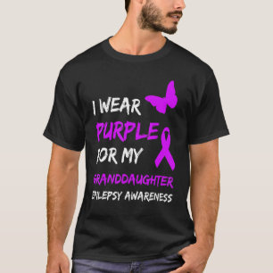 Epilepsy I Wear Purple For My Granddaughter Ribbon T-Shirt