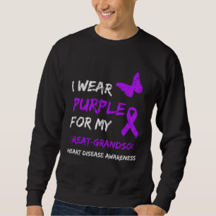Epilepsy I Wear Purple For My Great-Grandson Ribbo Sweatshirt