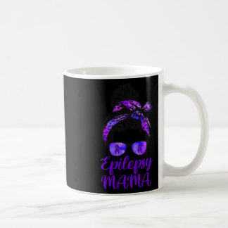 Epilepsy Mama Messy Bun Hair Gles Bandanna Purple  Coffee Mug