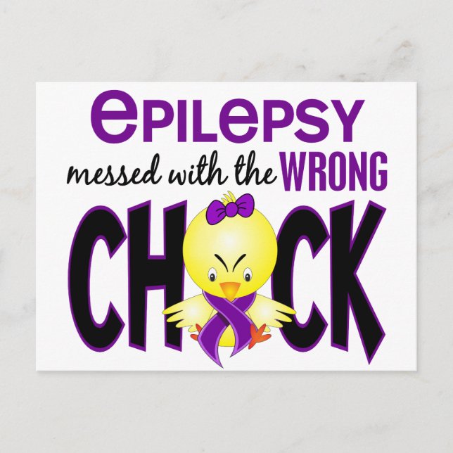 Epilepsy Messed With The Wrong Chick Postcard (Front)