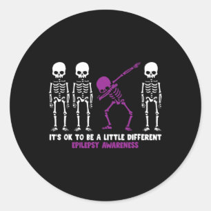 Epilepsy mom warrior awareness purple halloween Gi Classic Round Sticker