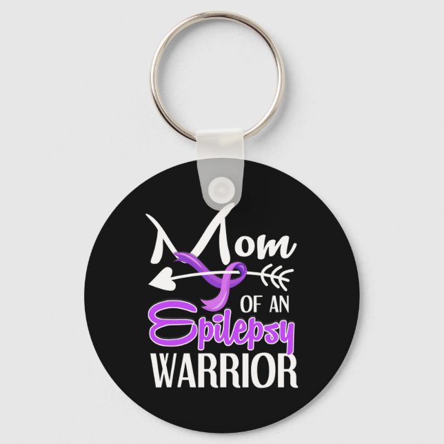 Epilepsy Mum  Purple Ribbon Awareness  Mother 2 Key Ring (Front)