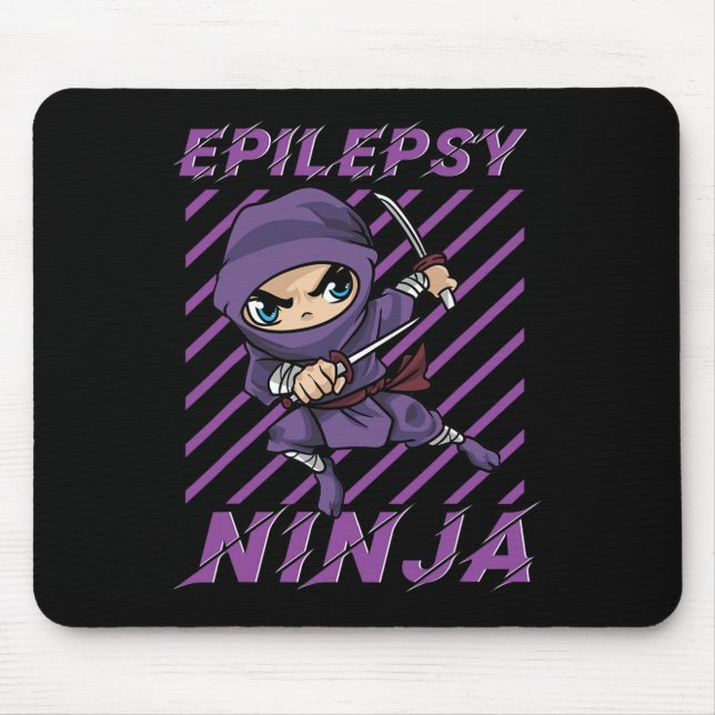 Epilepsy Ninja Purple Ribbon Seizures Awareness Co Mouse Pad (Front)