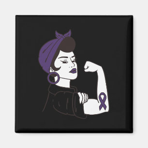Epilepsy Not For The Weak Awareness Purple Ribbon  Magnet