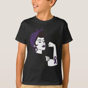 Epilepsy Not For The Weak Awareness Purple Ribbon  T-Shirt