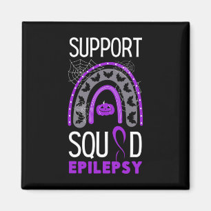 Epilepsy Purple Awareness Ribbon Squad Halloween H Magnet