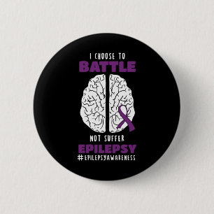 Epilepsy Purple Epileptic Brain Day Epilepsia  6 Cm Round Badge