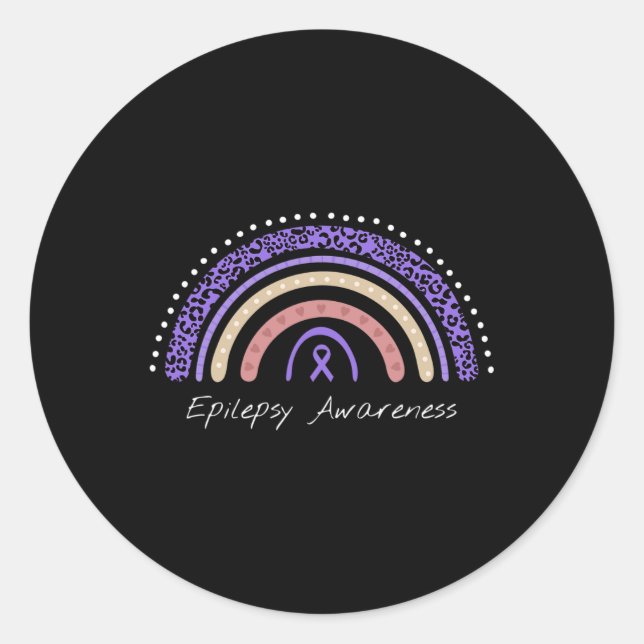 Epilepsy Rainbow Epilepsy Awareness  Classic Round Sticker (Front)