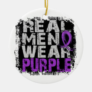 Epilepsy Real Men Wear Purple Ceramic Tree Decoration
