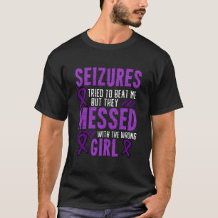 Epilepsy Seizure Neurological Disorder Purple Ribb T-Shirt