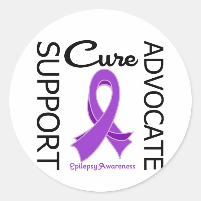 Epilepsy Support Advocate Cure Classic Round Sticker (Front)
