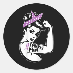 Epilepsy Support - Epileptic Awareness Epilepsy Mo Classic Round Sticker