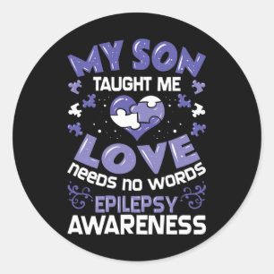 Epilepsy Support - Epileptic Awareness Son  Classic Round Sticker