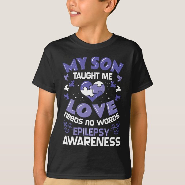 Epilepsy Support - Epileptic Awareness Son  T-Shirt (Front)