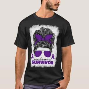 Epilepsy Survivor For Women Mom Purple Epilepsy Aw T-Shirt