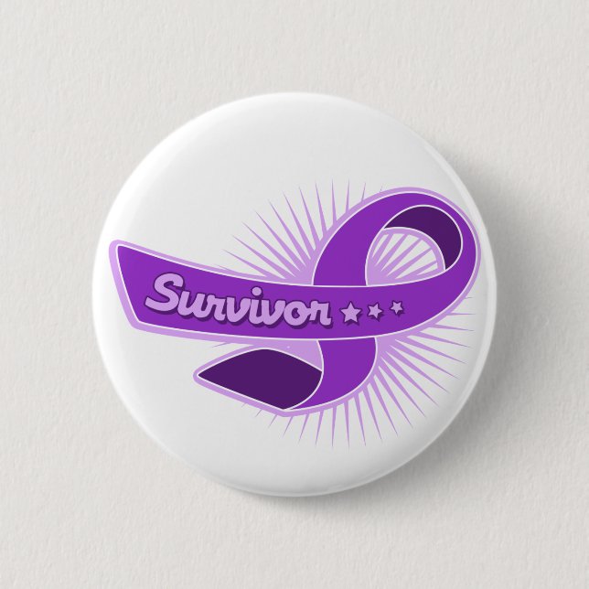 Epilepsy Survivor Ribbon 6 Cm Round Badge (Front)