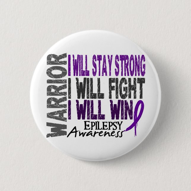 Epilepsy Warrior 6 Cm Round Badge (Front)