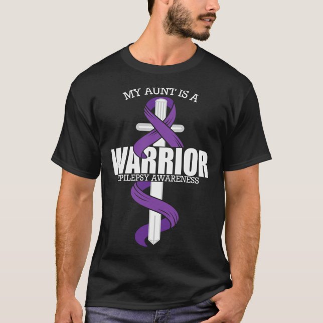 Epilepsy Warrior Aunt Epilepsy Awareness T-Shirt (Front)