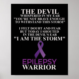Epilepsy Warrior Awareness Christian Faith  Poster
