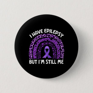 Epilepsy Warrior Awareness Purple Ribbon Leopard R 6 Cm Round Badge