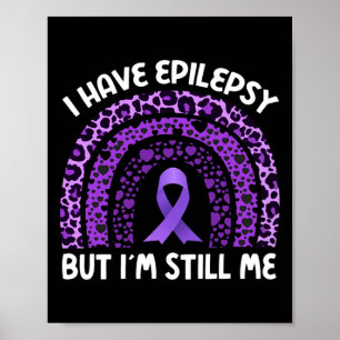 Epilepsy Warrior Awareness Purple Ribbon Leopard R Poster