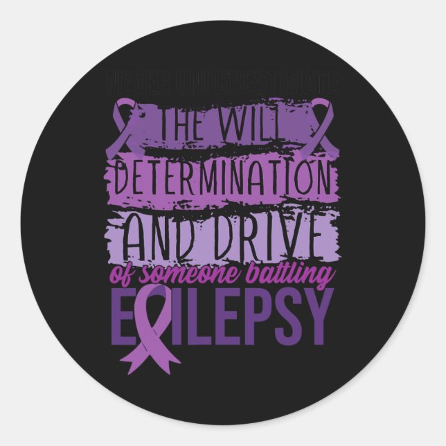 Epilepsy Warrior  Classic Round Sticker (Front)