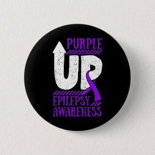 Epilepsy Warrior Day Epileptic Ribbon Epilepsia Pu 6 Cm Round Badge