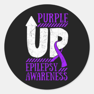 Epilepsy Warrior Day Epileptic Ribbon Epilepsia Pu Classic Round Sticker