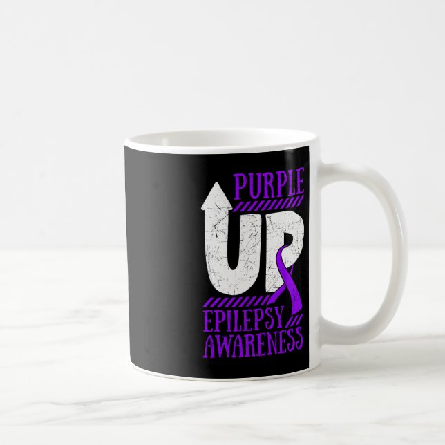Epilepsy Warrior Day Epileptic Ribbon Epilepsia Pu Coffee Mug (Right)