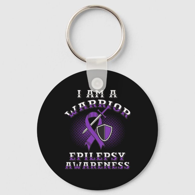 Epilepsy Warrior Epilepsia Epileptic Seizure Disor Key Ring (Front)