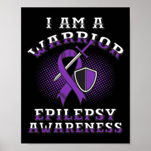 Epilepsy Warrior Epilepsia Epileptic Seizure Disor Poster