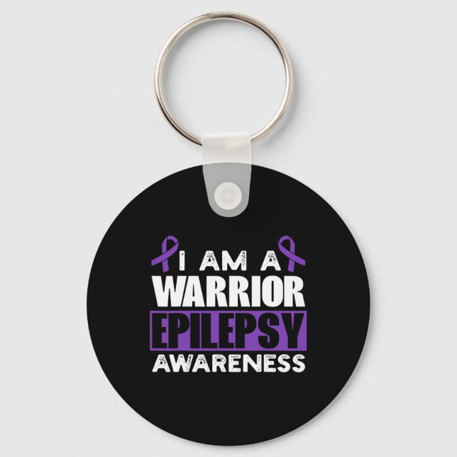 Epilepsy Warrior Epilepsia Seizure Disorder Epilep Key Ring (Front)