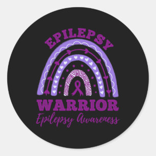 Epilepsy Warrior Epilepsy Awareness Rainbow  Classic Round Sticker