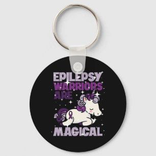 Epilepsy Warrior Epileptic Day Purple Unicorn Love Key Ring