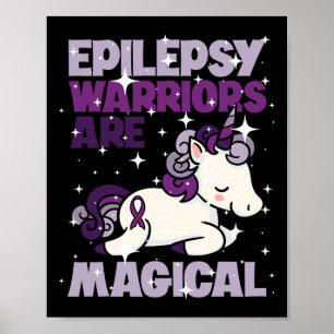 Epilepsy Warrior Epileptic Day Purple Unicorn Love Poster
