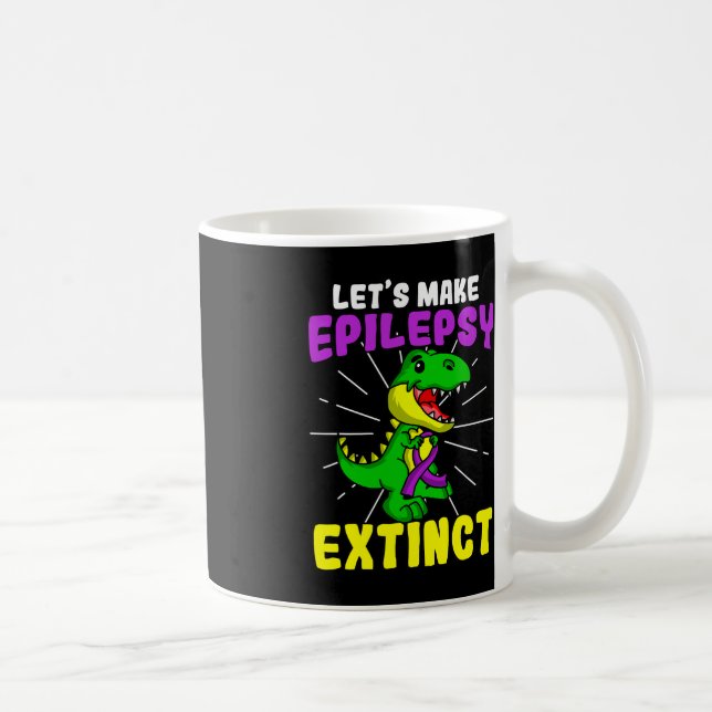 Epilepsy Warrior Epileptic Extinct Dinosaur Seizur Coffee Mug (Right)
